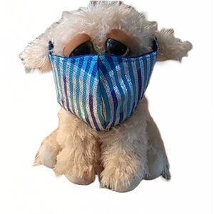 GIRL'S "METALLIC STRIPED" BEDAZZLED FACE MASK